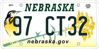 NE license plate 97CT32