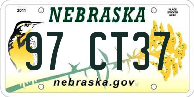 NE license plate 97CT37