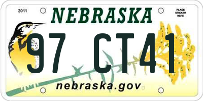 NE license plate 97CT41