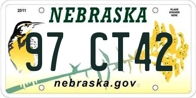 NE license plate 97CT42