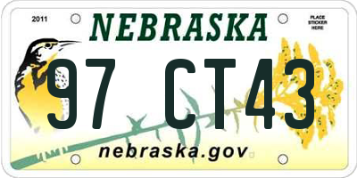 NE license plate 97CT43