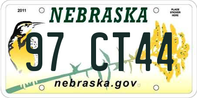 NE license plate 97CT44