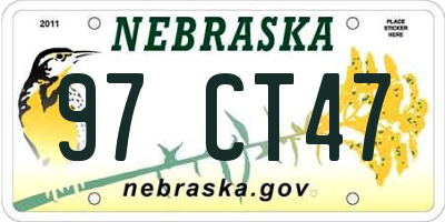 NE license plate 97CT47