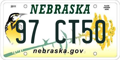 NE license plate 97CT50