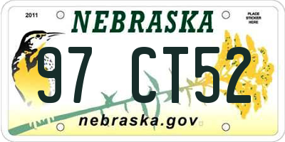 NE license plate 97CT52