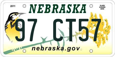 NE license plate 97CT57