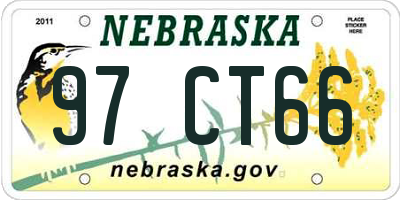 NE license plate 97CT66