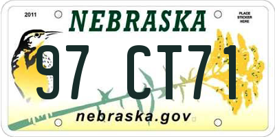 NE license plate 97CT71