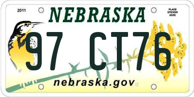 NE license plate 97CT76