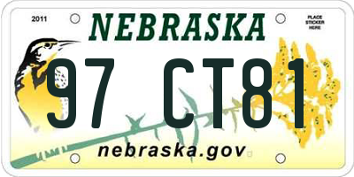 NE license plate 97CT81