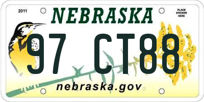 NE license plate 97CT88