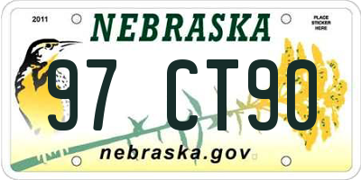 NE license plate 97CT90