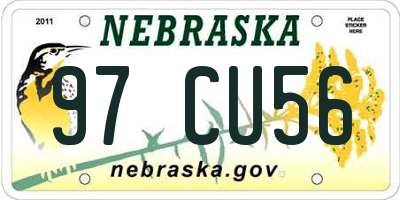 NE license plate 97CU56