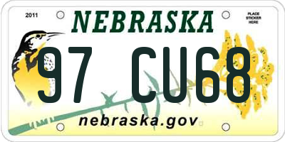 NE license plate 97CU68