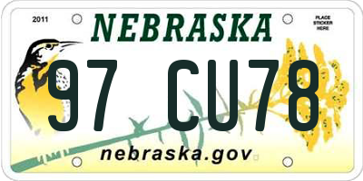 NE license plate 97CU78