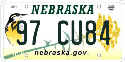 NE license plate 97CU84