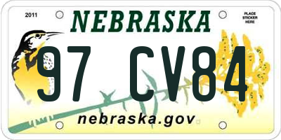 NE license plate 97CV84