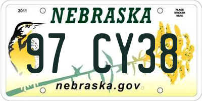 NE license plate 97CY38