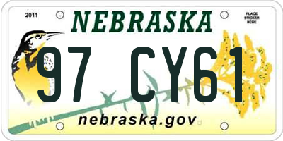 NE license plate 97CY61