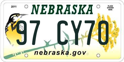 NE license plate 97CY70