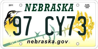 NE license plate 97CY73