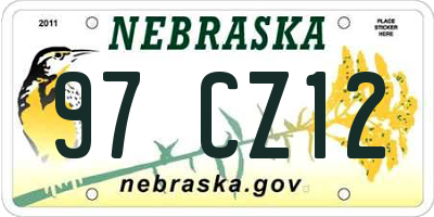 NE license plate 97CZ12