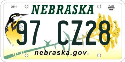 NE license plate 97CZ28