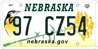 NE license plate 97CZ54