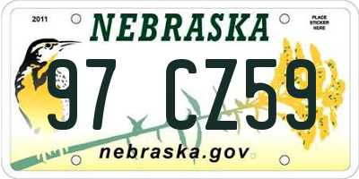 NE license plate 97CZ59
