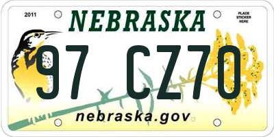 NE license plate 97CZ70