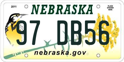 NE license plate 97DB56