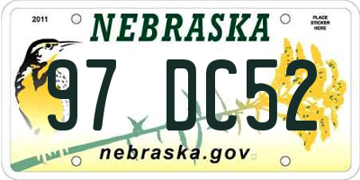 NE license plate 97DC52
