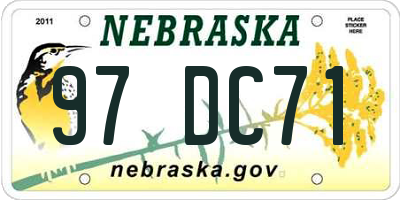 NE license plate 97DC71