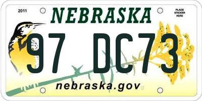 NE license plate 97DC73