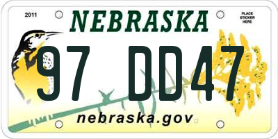NE license plate 97DD47