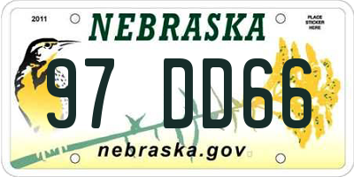 NE license plate 97DD66
