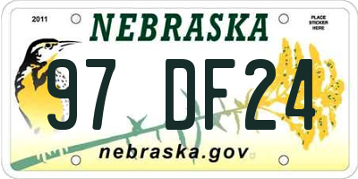 NE license plate 97DF24