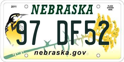 NE license plate 97DF52
