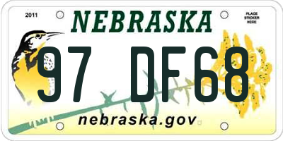 NE license plate 97DF68