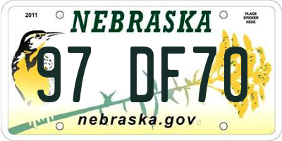 NE license plate 97DF70