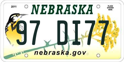 NE license plate 97DI77