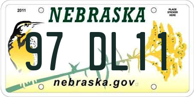 NE license plate 97DL11