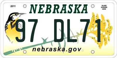 NE license plate 97DL71