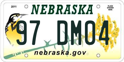 NE license plate 97DM04