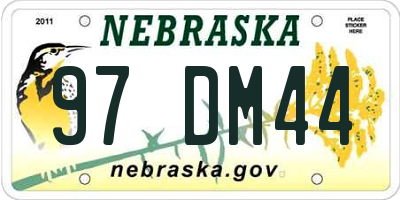 NE license plate 97DM44