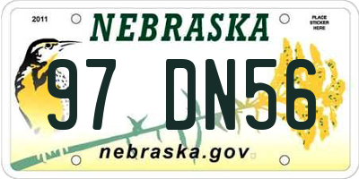 NE license plate 97DN56