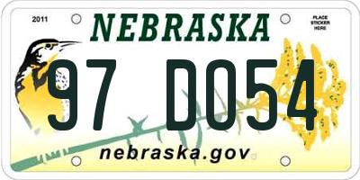NE license plate 97DO54