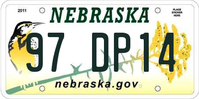 NE license plate 97DP14
