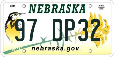 NE license plate 97DP32