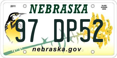 NE license plate 97DP52